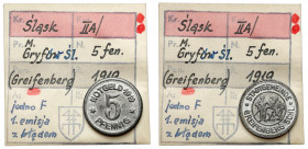 Greiffenberg (Gryfów), 5 fenigów 1919 - Z BŁĘDEM - ex. Kałkowski Emisja z błędem w nazwie miasta -&nbsp;Greifenberg pisane przez jedno F. Niedość że r...