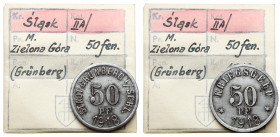 Grünberg (Zielona Góra), 50 fenigów 1918 - ex. Kałkowski Lekko przeczyszczona. Pozostałości korozji. Żelazo, średnica 23,8 mm, waga 5,06 g.&nbsp; Egze...
