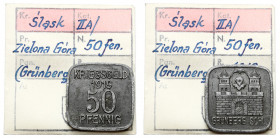 Grünberg (Zielona Góra), 50 fenigów 1919 - ex. Kałkowski Polakierowana. Żelazo, wymiary 23,4 x 23,5 mm, waga 6,0 g.&nbsp; Egzemplarz z kolekcji Tadeus...