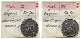 Ober-Glogau (Głogówek), 50 fenigów 1918 - ex. Kałkowski Bardzo ładna moneta. Żelazo, średnica 21.6 mm, waga 4.25 g. Egzemplarz z kolekcji Tadeusza Kał...