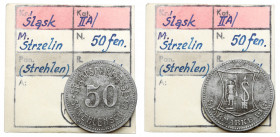 Strehlen (Strzelin), 50 fenigów 1918 - ex. Kałkowski Przeczyszczona. Niewielkie ślady po korozji. Pozostałości lakieru. Żelazo, średnica 25,4 mm, waga...