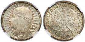 Głowa Kobiety 2 złote 1932 - NGC MS64 Menniczy egzemplarz doceniony wysoką dla tych monet notą - NGC MS64. W cenzusie tylko jedna moneta z notą wyżej ...