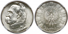 Piłsudski 5 złotych 1936 Reference: Chałupski 2.26.3.a, Parchimowicz 118c
Grade: NGC MS63 
