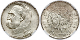 Piłsudski 5 złotych 1936 Reference: Chałupski 2.26.3.a, Parchimowicz 118.c
Grade: NGC MS61 