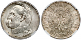 Piłsudski 5 złotych 1936 Reference: Chałupski 2.26.3.a, Parchimowicz 118.c
Grade: NGC AU58 