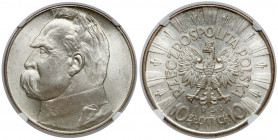 Piłsudski 10 złotych 1936 - okazowy Okazowy egzemplarz, moneta w znakomitej kondycji z piękną, naturalną, satynową powierzchnią.&nbsp; Niewątpliwie za...