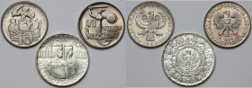 Zestaw prób 1965-1966 - w tym 100 złotych 1966 Mieszko i Dąbrówka (3szt) Mieszko i Dąbrówka srebrne, pozostałe miedzioniklowe.&nbsp; 
Grade: 1, 1/AU ...