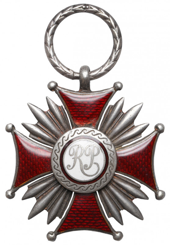 II RP, Srebrny Krzyż Zasługi - J. Knedler Srebrny Krzyż Zasługi wykonany ze sreb...