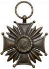 II RP, Brązowy Krzyż Zasługi - W. Gontarczyk Brak wstążki. 
 Bardzo dobry stan zachowania.&nbsp; Wymiary krzyża: 45,4 x 40,5 mm. 

