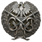 Odznaka Centrum Wyszkolenia Piechoty Rembertów - 24 Pułk Odznaka trzyczęściowa, bita z kontrą, z dodatkowym oznaczeniem numeru Pułku (tj. 24 Pułk Piec...