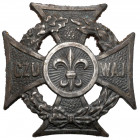 Krzyż harcerski - damska wersja Wymiary: 25,8 x 25,7 mm. 
 