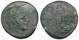 Grecja, Pont, Amisos, Mitradates VI Eupator (120–63 p.n.e.) AE 30 Awers: Głowa Ateny w hełmie, w prawo. Rewers: Perseusz stojący na wprost, trzymający...