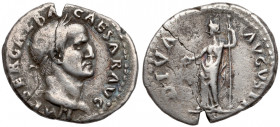 Galba (68-69 n.e.) Denar - Liwia Denar wybity w Rzymie, datowany na przełom 68 i 69 roku n.e. Dobrze zachowana, niestety krążek mocno pęknięty. Rzadka...