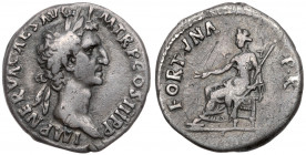Nerwa (96-98 n.e.) Denar - Fortuna Rzadki denar Nerwy, datowany na rok 97 n.e. Monety z tego panowania są z pewnością najtrudniejszymi do pozyskania p...