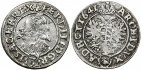 Śląsk, Ferdynand III, 3 krajcary 1641 MI, Wrocław Reference: Ejzenhart-Miller 798
Grade: VF+ 