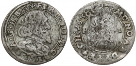 Śląsk, Ferdynand III, 3 krajcary 1648 HL, Skoczów - RZADKI Rzadko spotykana w handlu moneta. 

Reference: Kopicki 5694, F.u.S. 3081
Grade: VF 