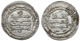 Sāmānidzi, Aḥmad ibn Ismā‛īl (295-301 = 907-914), aš-Šāš, AH 297 (AD 909/910), Dirham Srebro, średnica 26.1 x 27.5 mm, waga 2.92 g. 
Grade: VF ...