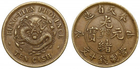 China, Fengtien Province, 10 cash year 41 (1904) Waga 6.73 g. Moneta pozyskana spoza terytorium RP - nie wymagająca pozwoleń wywozowych. Coin obtained...