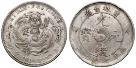 China, Kirin Province, Yuan year 40 (1903) Srebro, średnica 37,9 mm, waga 26.04 g. Moneta pozyskana spoza terytorium RP - nie wymagająca pozwoleń wywo...