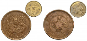 China, Pei Yang 10 cash and brass coin - lot (2pcs) Moneta pozyskana spoza terytorium RP - nie wymagająca pozwoleń wywozowych. Coin obtained from outs...