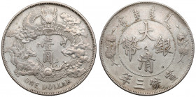 China, Xuantong, Yuan / 1 Dollar year 3 (1911) Srebro, średnica 38.6 mm, waga 26.68 g. Moneta pozyskana spoza terytorium RP - nie wymagająca pozwoleń ...