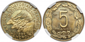 French Equatorial Africa, Cameroon, 5 francs 1958 - Essai / Próba 
Grade: NGC MS66 