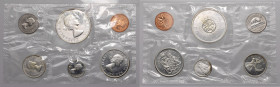 Kanada, zestaw monet 1964 rok (6szt) Emisyjny stan. Dużo monet srebrnych. 