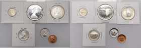 Kanada, zestaw monet 1967 rok - stempel polerowany (6szt) Monety w stanach emisyjnych, niektóre z wyraźniejszą patyną, wybite specjalnie przygotowanym...