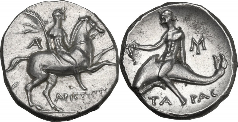 Greek Italy. Southern Apulia, Tarentum. AR Nomos, c. 240-228 BC, Aristippos magi...