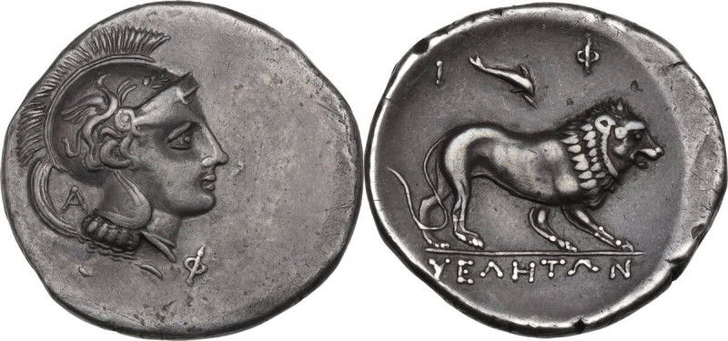 Greek Italy. Northern Lucania, Velia. AR Didrachm, 300-280 BC. Obv. Head of Athe...