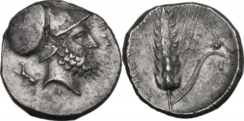 Greek Italy. Southern Lucania, Metapontum. AR Stater, c. 340-330 BC. Obv. [ΛEΥKI...