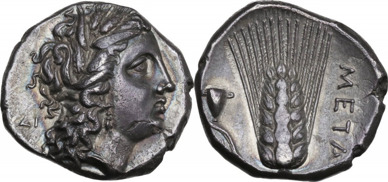 Greek Italy. Southern Lucania, Metapontum. AR Nomos, c. 290-280 BC. Obv. Wreathe...
