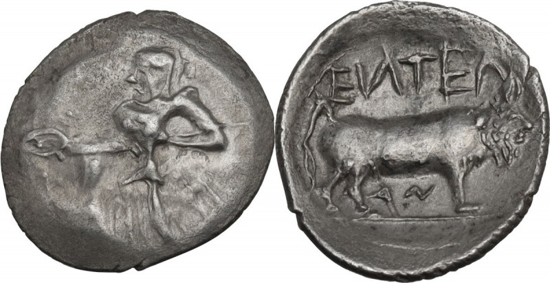 Sicily. Entella. AR Litra, c. 430-420 BC. Obv. Female figure standing left, sacr...