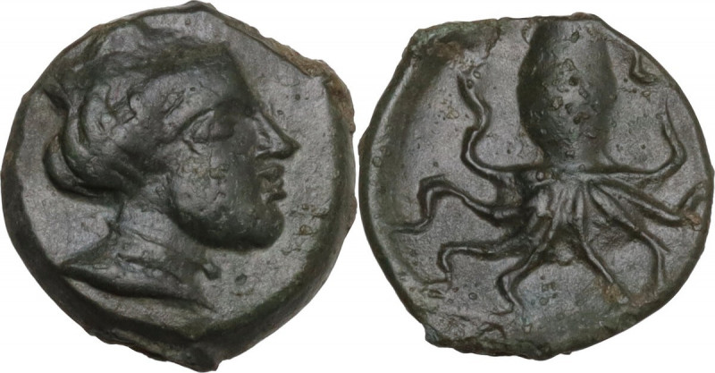 Sicily. Eryx. AE Onkia (?), c. 330-260 BC. Obv. Female head left (Aphrodite?), w...