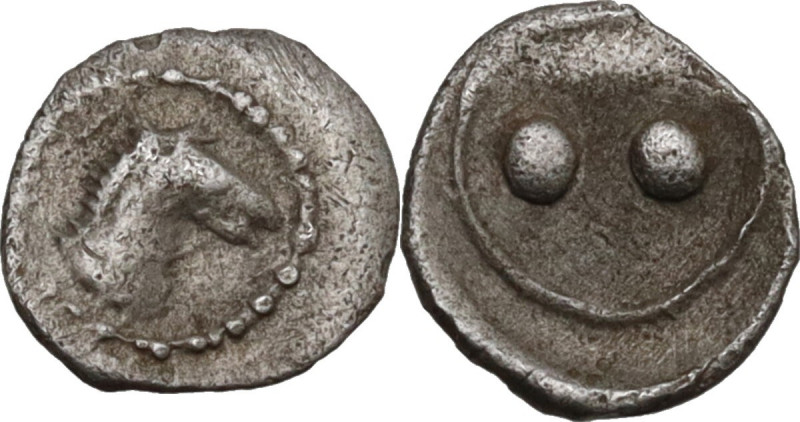 Sicily. Gela. AR Hexas-Dionkion, c. 480/75-475/70 BC. Obv. Head of horse right. ...