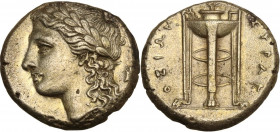 Sicily. Syracuse. Agathokles (317-289 BC). EL 50 Litrai, c. 310-305/300 BC. Obv. Laureate head of Apollo left; behind, traces of symbol (horse's head?...