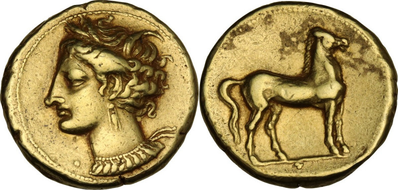Africa. Zeugitania, Carthage. EL Stater, c. 310-306 BC. Obv. Head of Tanit left ...