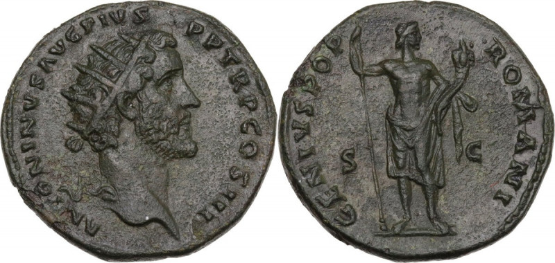 Antoninus Pius (138-161). AE Dupondius, Rome mint, 140-144 AD. Obv. ANTONINVS AV...