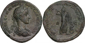 Commodus (177-192). AE Sestertius, 177 AD. Obv. L AVREL COMMODVS AVG GERM SARM. Laureate, draped and cuirassed bust right. Rev. IVNONI SISPITAE TR P I...