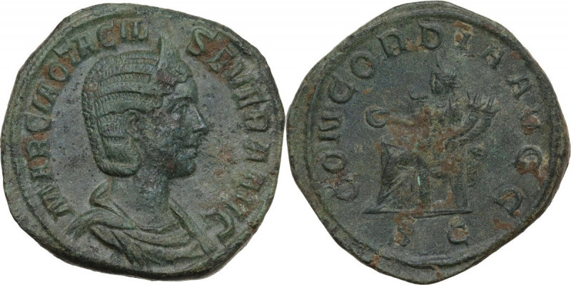 Otacilia Severa, wife of Philip I (244-249). AE Sestertius, struck under Philip ...