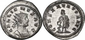 Gallienus (253-268). BI Antoninianus, Antioch mint, 265-266 AD. Obv. GALLIENVS AVG. Radiate and cuirassed bust right . Rev. CONSERVATOR AVG. Aesculapi...