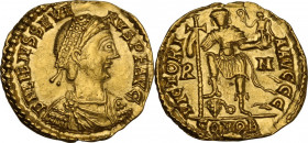Libius Severus (Severus III, 461-465). AV Solidus. Rome mint. Obv. DN LIBIVS SEVE-RVS PF AVG. Rosette-diademed, draped and cuirassed bust right. Rev. ...