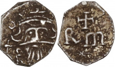 Constans II (641-668). AR 1/8 Siliqua or 30 Nummi, Rome mint, c. 650-668 AD. Obv. No legend [or fragmentary legend off flan] Crowned, draped, and cuir...