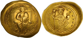 Constantine X Ducas (1059-1067). AV Histamenon Nomisma. Constantinople mint. Obv. +IhS XIS RCX – RCGNANTIhm. Christ Pantokrator enthroned facing. Rev....