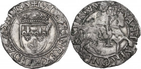 Asti. Luigi XII di Francia (1498-1515). Cavallotto. D/ Scudo di Francia incoronato. R/ San Secondo nimbato su cavallo gradiente a destra regge la citt...