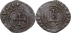 Crevacuore. Besso Ferrero Fieschi (1559-1584). Soldino 1577. D/ Castello. R/ Croce patente. CNI -; MIR (Piem. Sard. Lig. Cors.) 427; Gamb. III 166. MI...