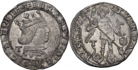 L'Aquila. Ferdinando I d'Aragona (1458-1494). Coronato. D/ Busto coronato e corazzato a destra; dietro, T (Giancarlo Tramontano). R/ L'Arcangelo Miche...