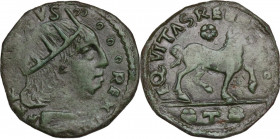 L'Aquila. Ferdinando I d'Aragona (1458-1494). Cavallo. D/ Testa radiata a destra. R/ Cavallo gradiente a destra; sopra, rosetta; [davanti, aquiletta];...