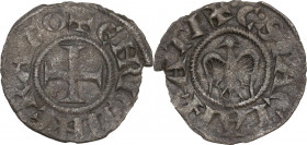 Messina. Enrico VI di Svevia (1194-1197). Denaro. D/ Croce patente. R/ Aquila di fronte con testa volta a sinistra. Sp. 26; Travaini 1993 3; D'Andrea ...