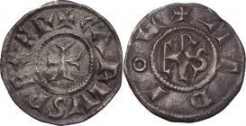 Milano. Carlo Magno (774-814). Denaro. D/ Croce. R/ Monogramma di Carlo. CNI 24; MEC 1, 743; MIR (Lombardia, zecche) 4/1. AG. 1.47 g. 21.00 mm. Bel BB...